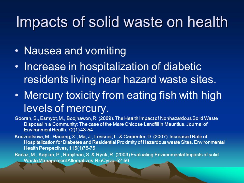 Impacts of solid waste on health