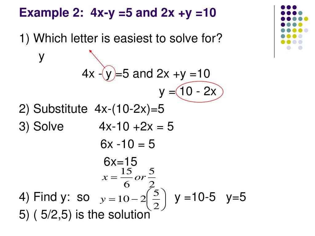 9p9 solve 2x2 systems by substitution ppt download