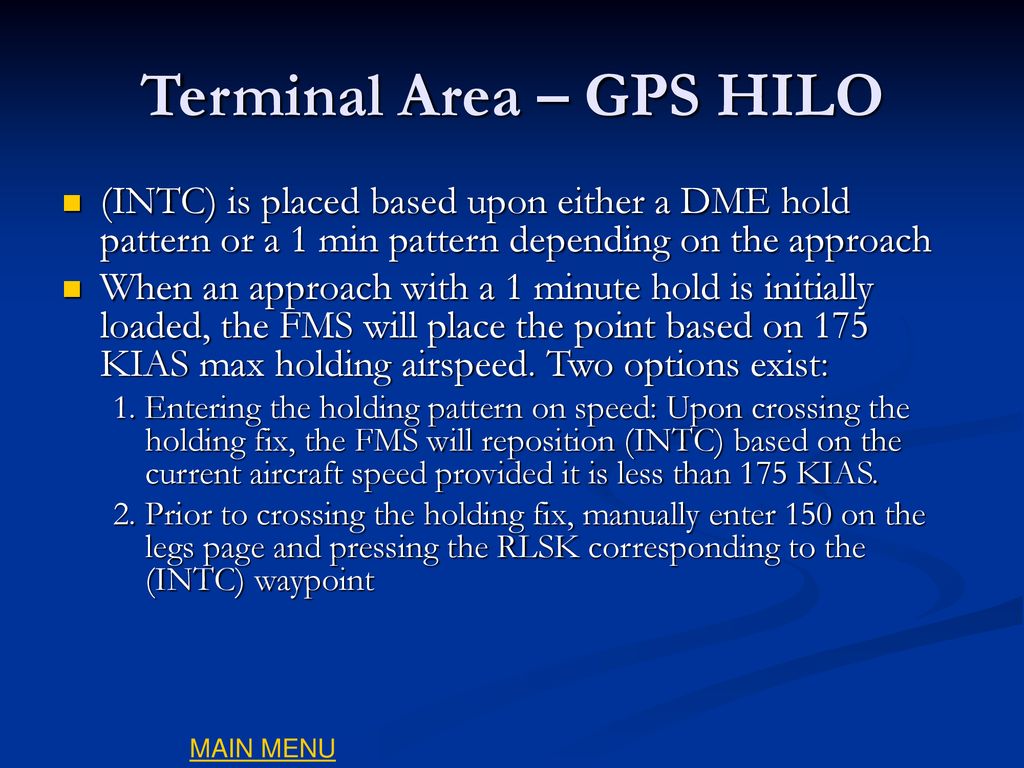 Terminal Area – GPS HILO