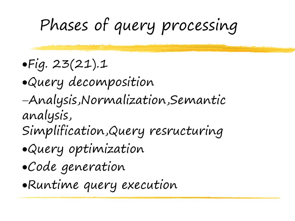 Query optimization phases of query processing ppt download