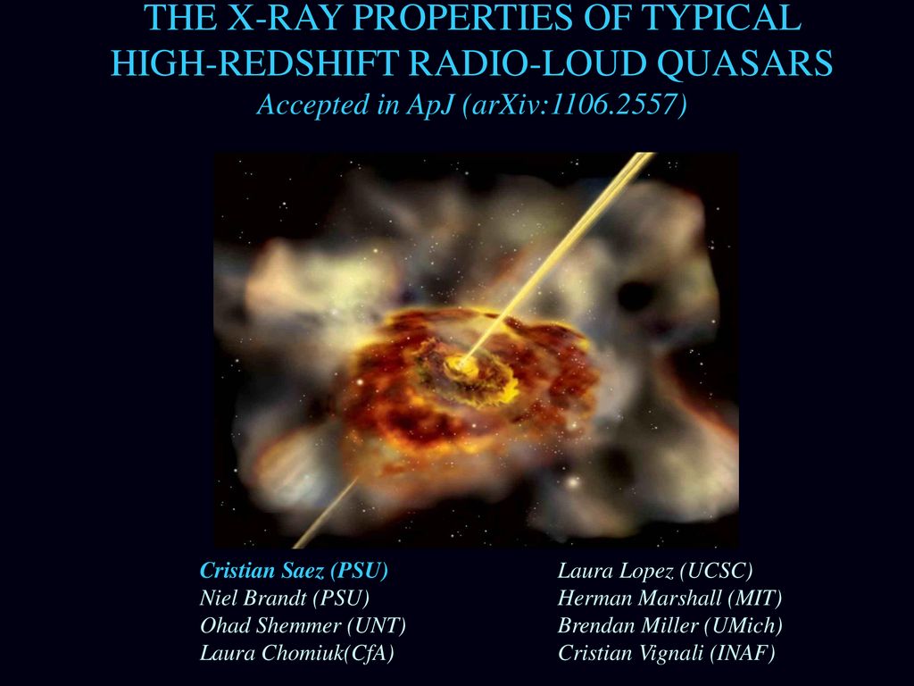 THE X-RAY PROPERTIES OF TYPICAL HIGH-REDSHIFT RADIO-LOUD QUASARS - ppt  download