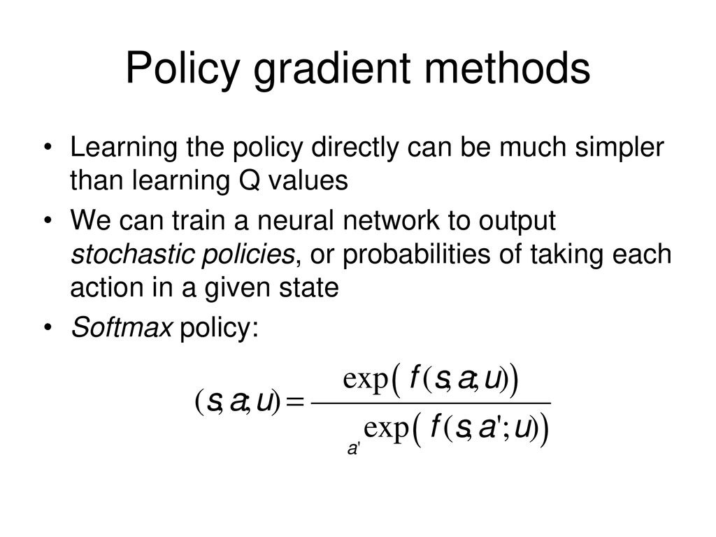 Policy gradient methods