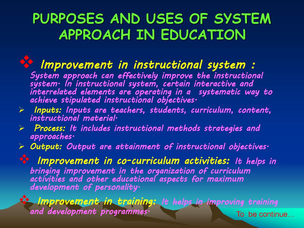 system approach in education essay