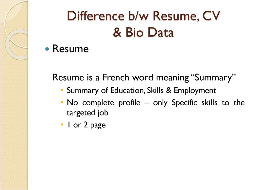 Preparation Of Curriculum Vitae Covering Letter Ppt Download