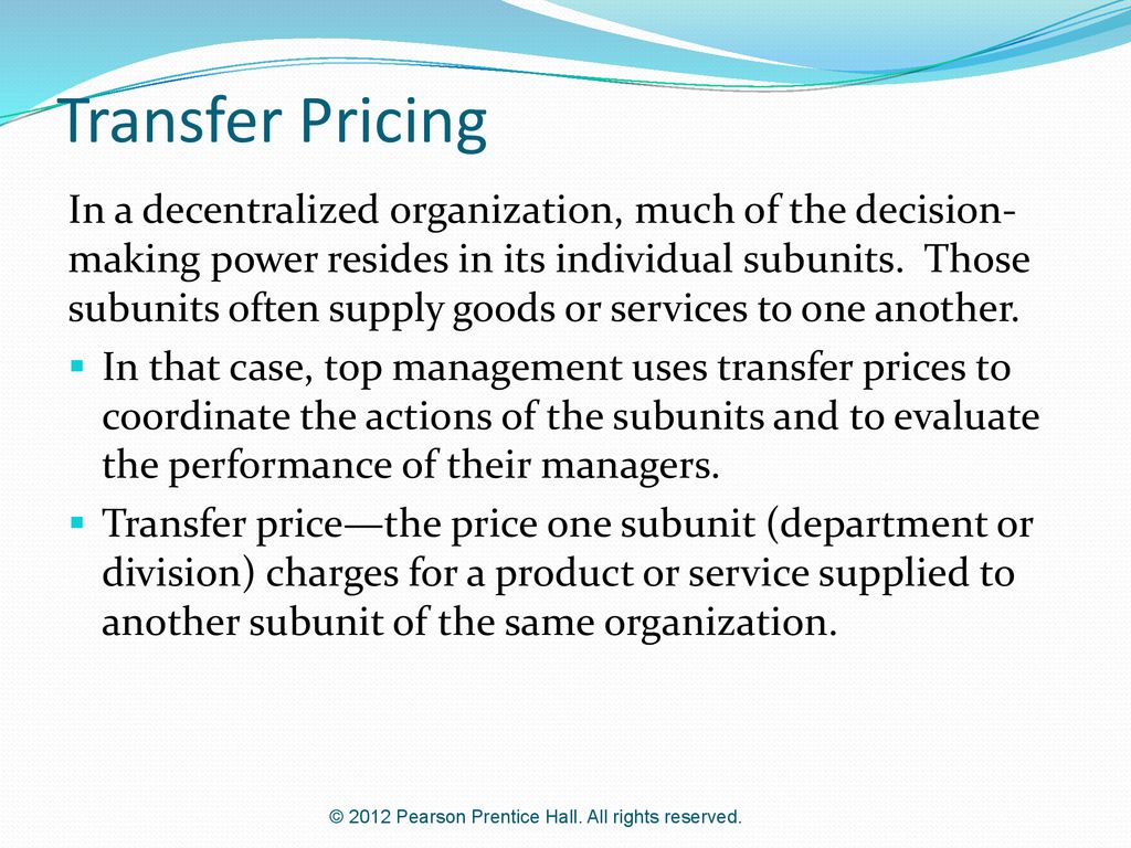 Chapt 22 Management-Control Systems, Transfer Pricing, ppt download