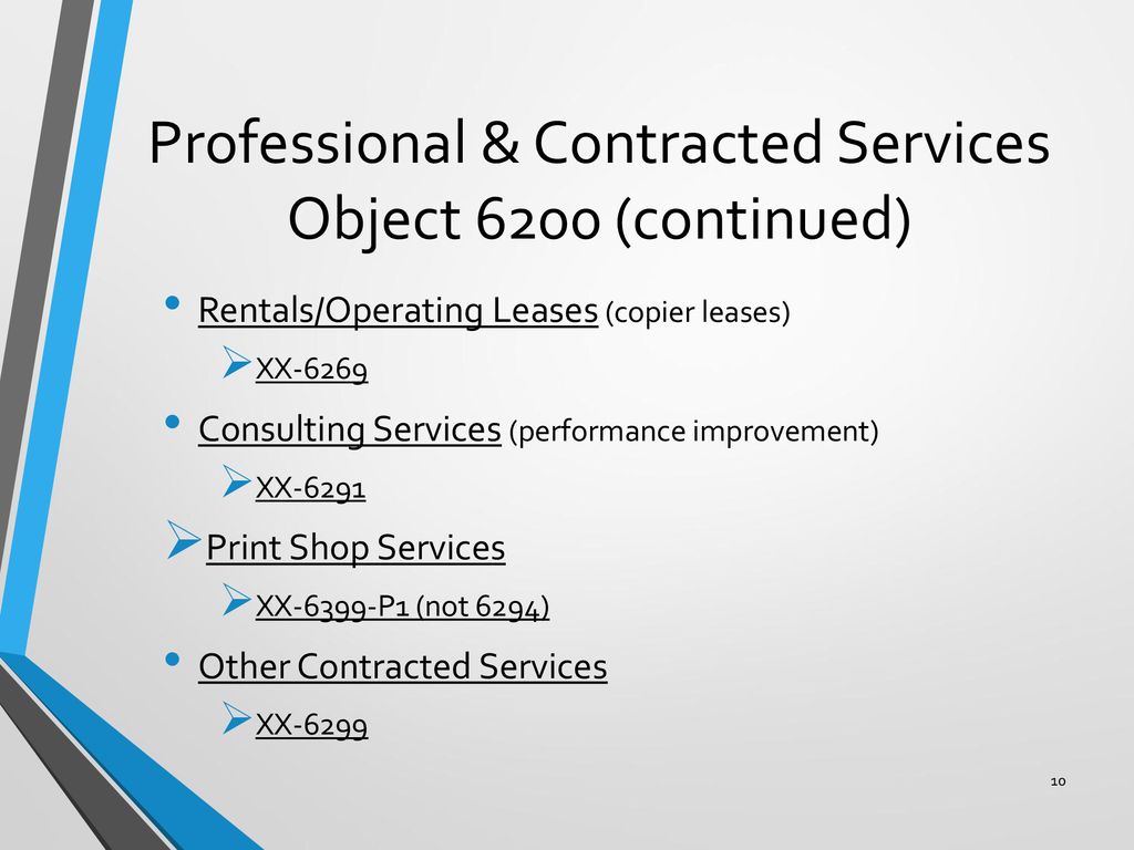 Professional & Contracted Services Object 6200 (continued)
