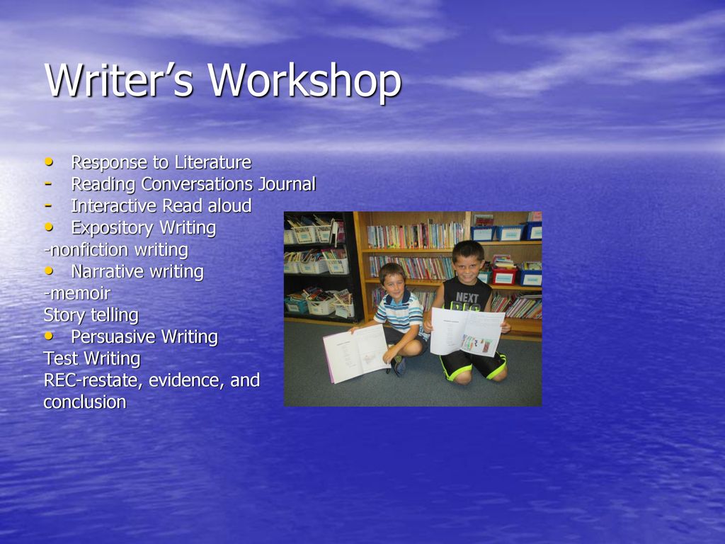 Writer’s Workshop Response to Literature Reading Conversations Journal