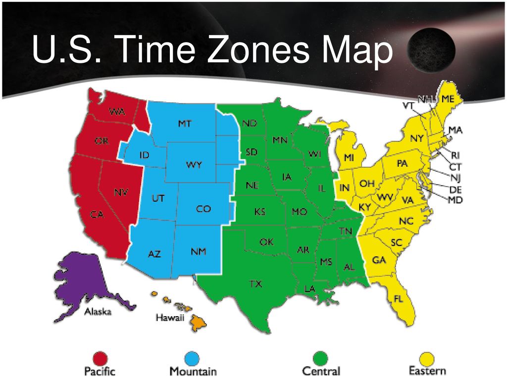 U.S. Time Zones Map ***Show with the Globe 9