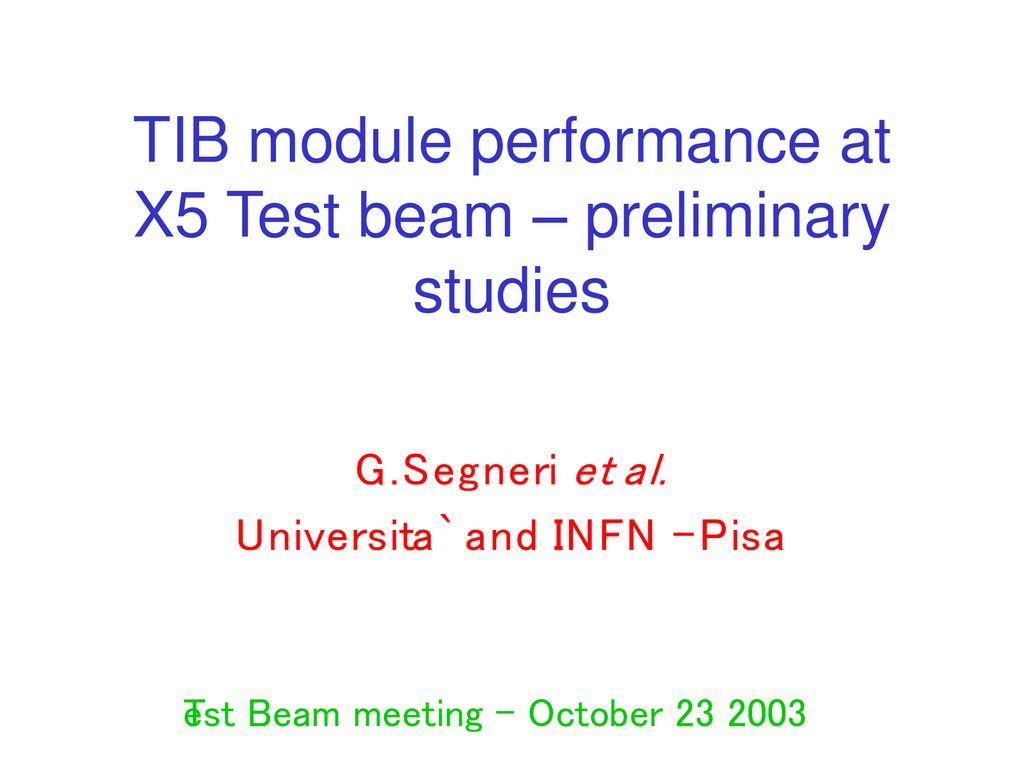 TIB module performance at X5 Test beam – preliminary studies