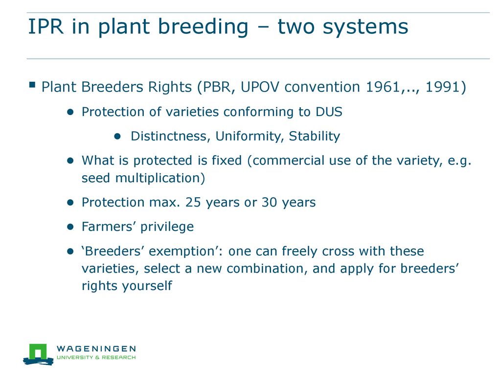 Plant breeding and Intellectual Property Rights – a brief introduction -  ppt download