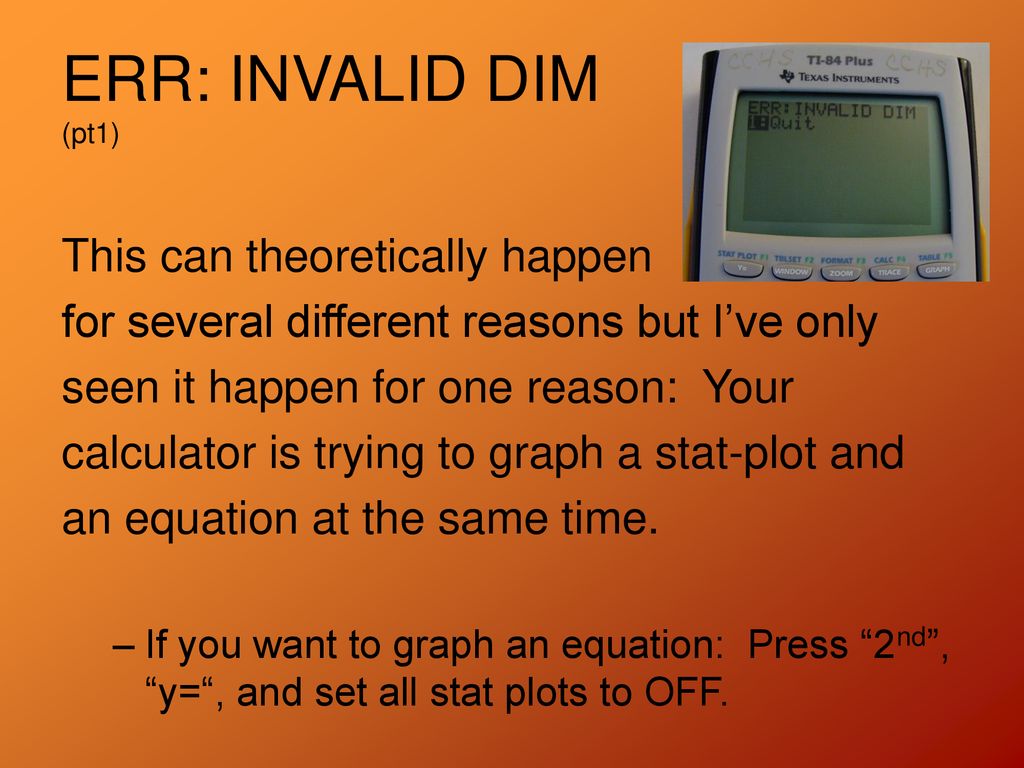Graphing Calculator Troubleshooting Guide ppt download