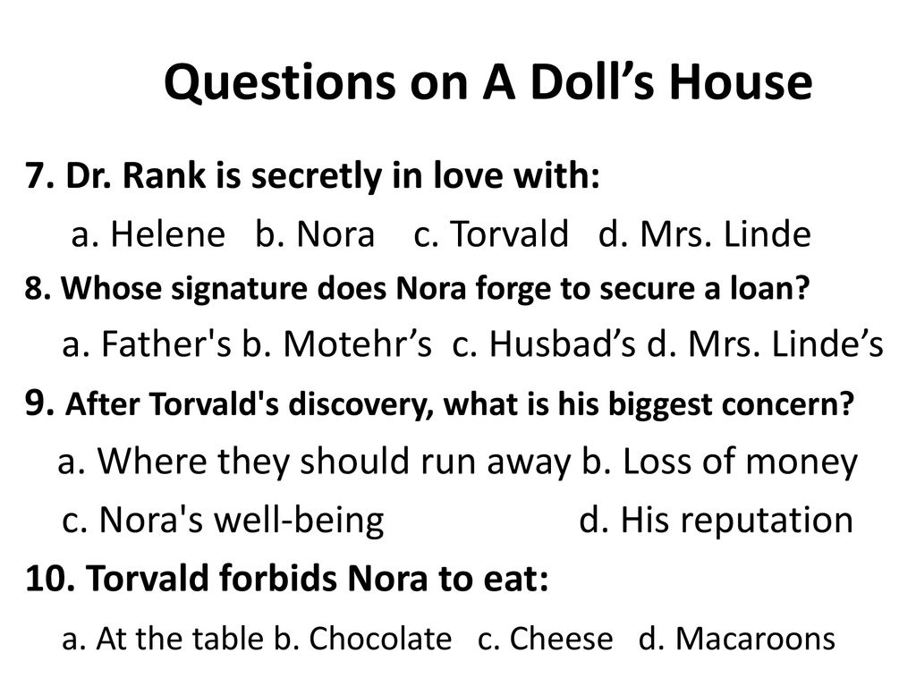SOLUTION: A doll s house episodes - Studypool