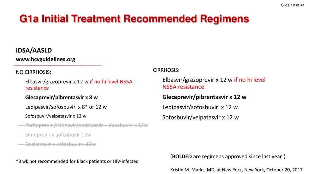 G1a Initial Treatment Recommended Regimens