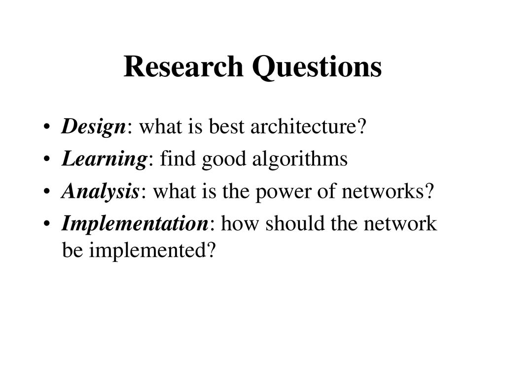 research questions on architecture