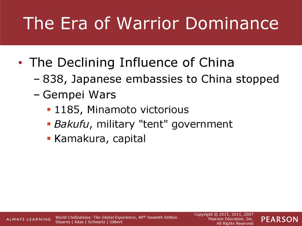 The Era of Warrior Dominance