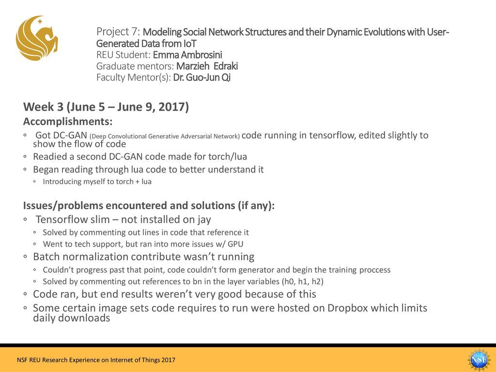 Project 7 modeling social network structures and their dynamic