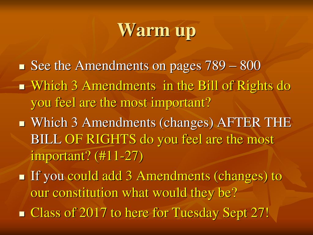 most important amendments to the constitution