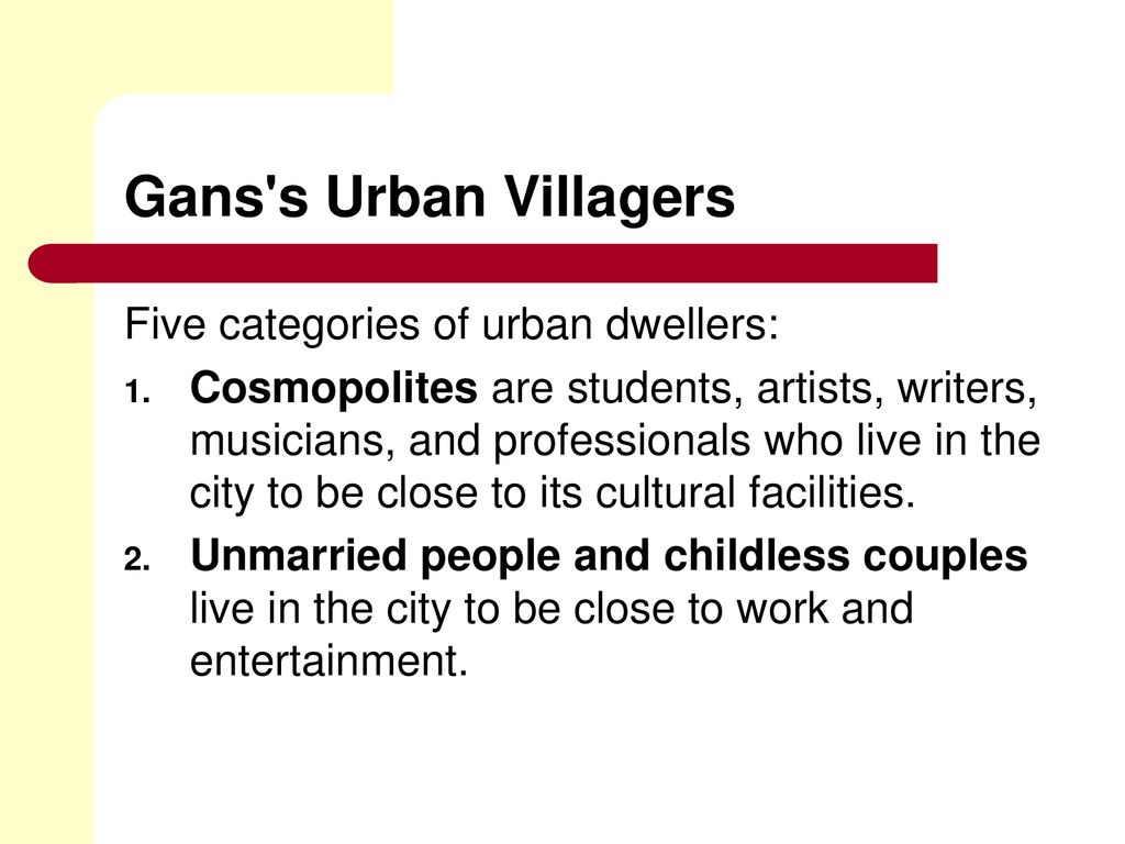 gans urban villagers