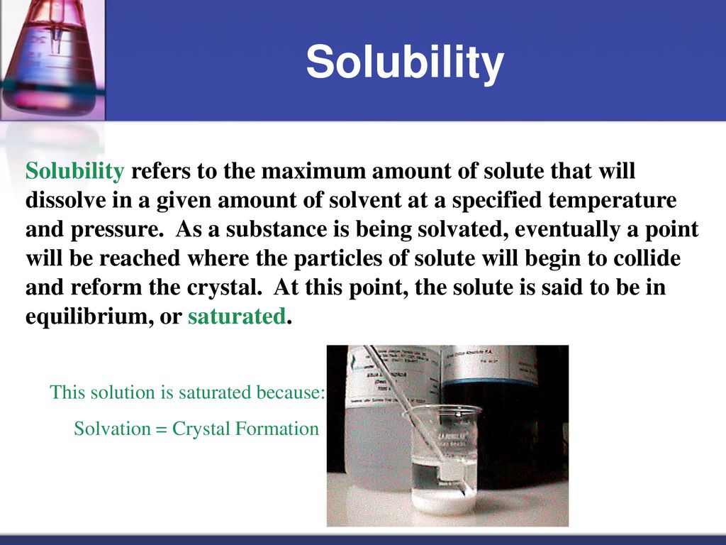 Solvation = Crystal Formation