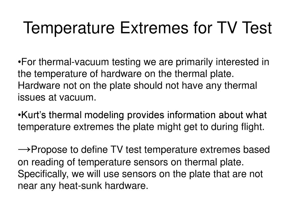 Temperature Extremes for TV Test