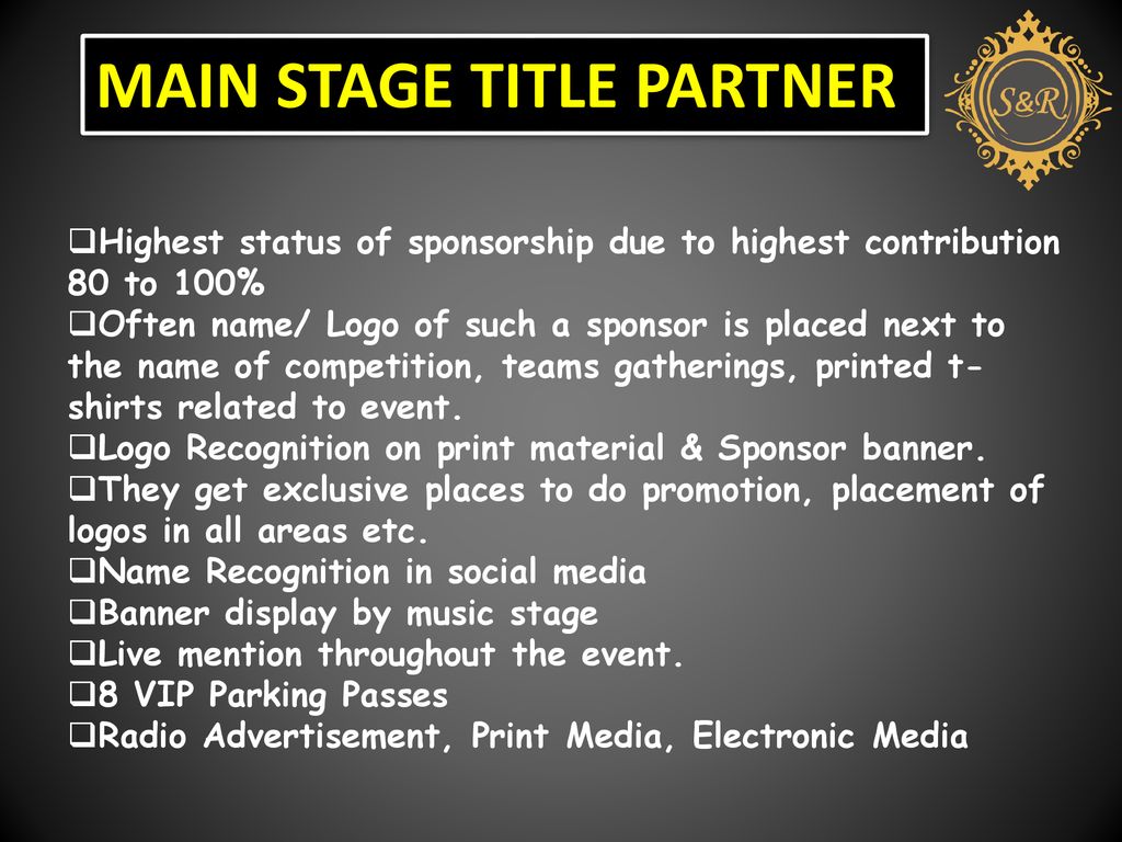 MAIN STAGE TITLE PARTNER