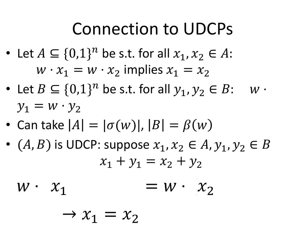 Sharper Upper Bounds For Unbalanced Uniquely Decodable Code Pairs Ppt Download
