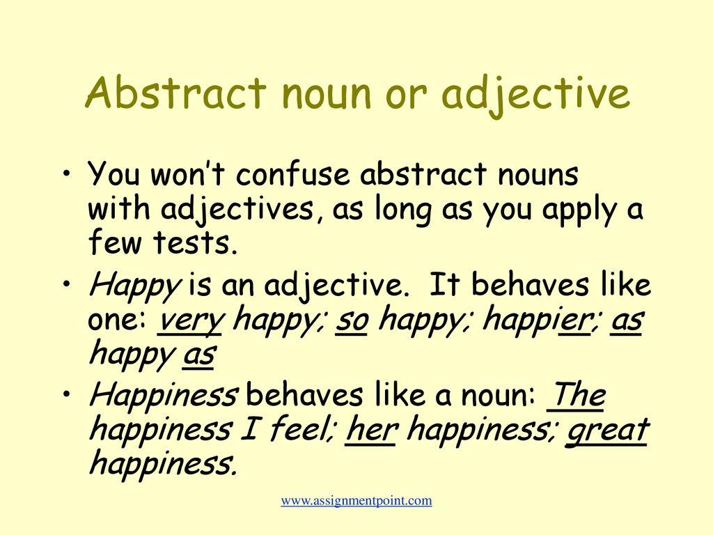 Abstract nouns презентация