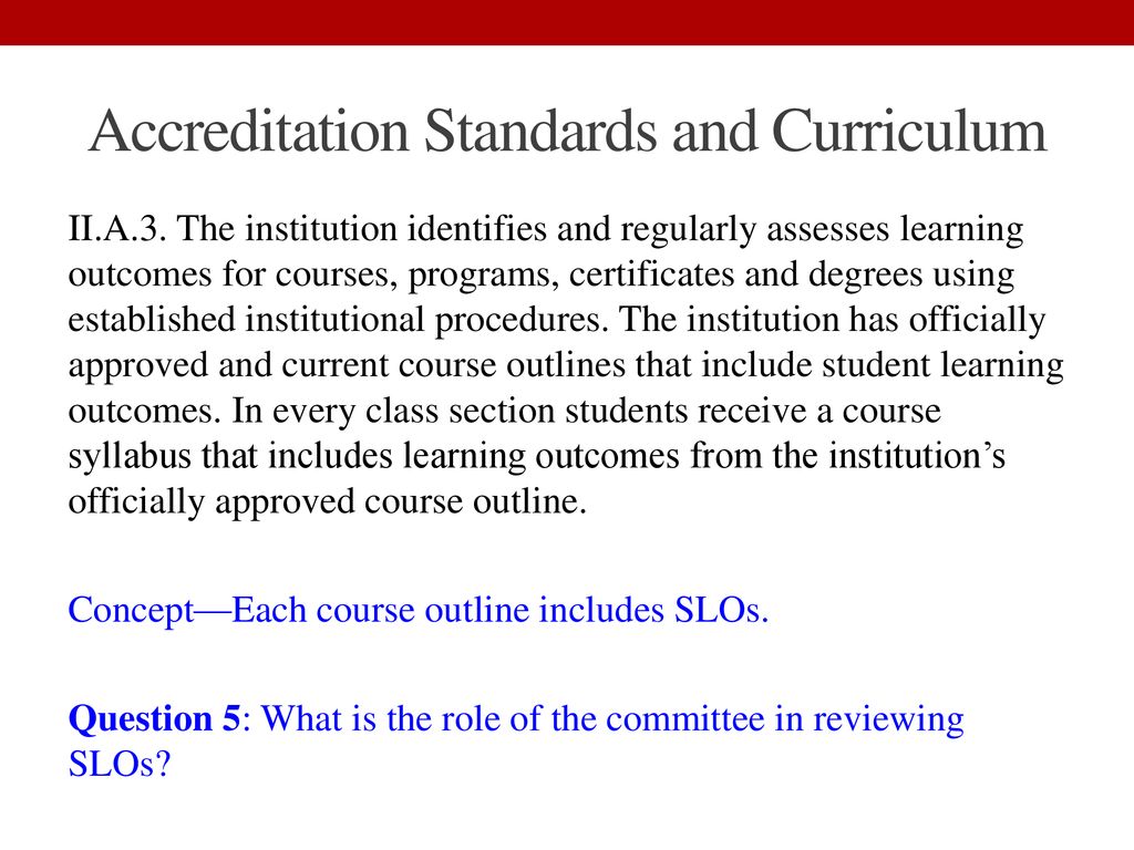 Curriculum And Accreditation - Ppt Download