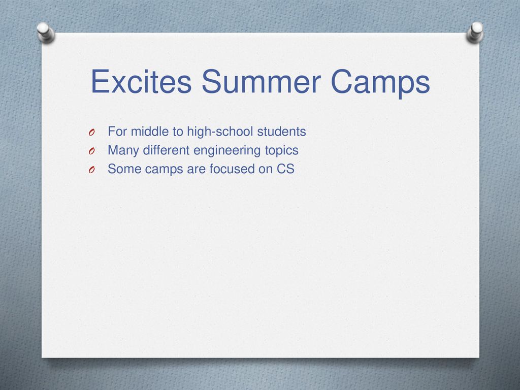 Excites Summer Camps For middle to high-school students