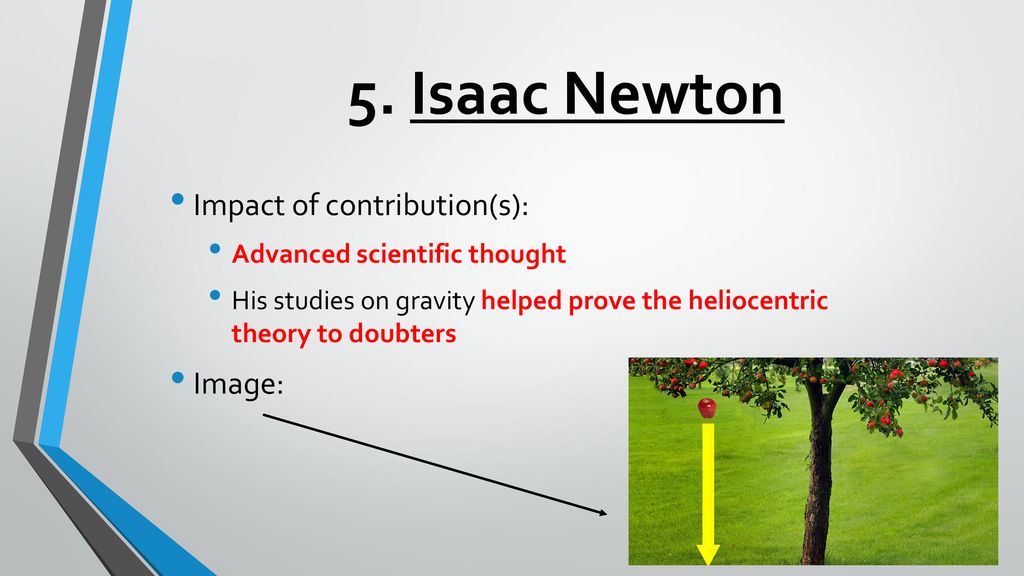5. Isaac Newton Impact of contribution(s): Image: