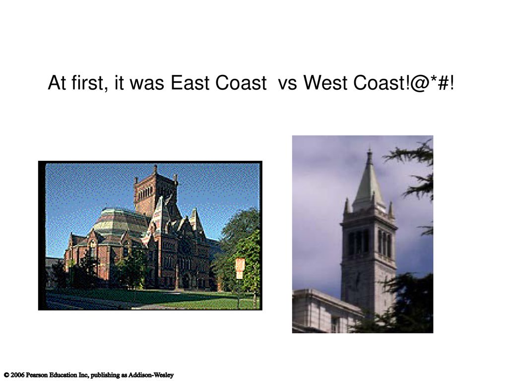 At first, it was East Coast vs West