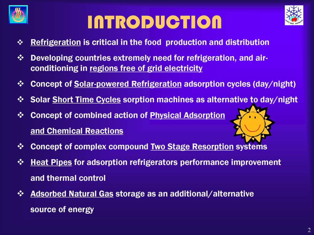 Solar Sorption Refrigerators With Dual Sources Of Energy Ppt Download