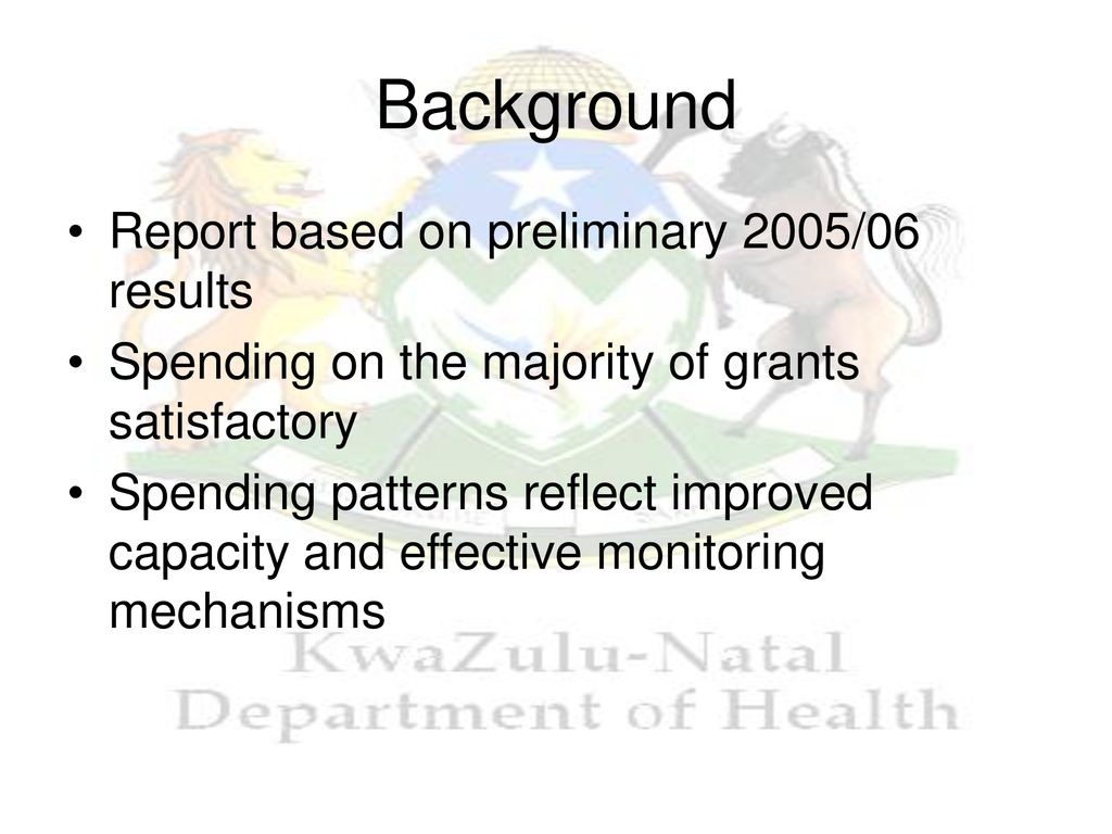 Background Report based on preliminary 2005/06 results