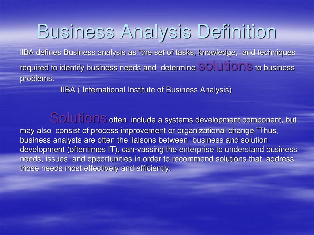 What is (a) business analysis? Definition and examples