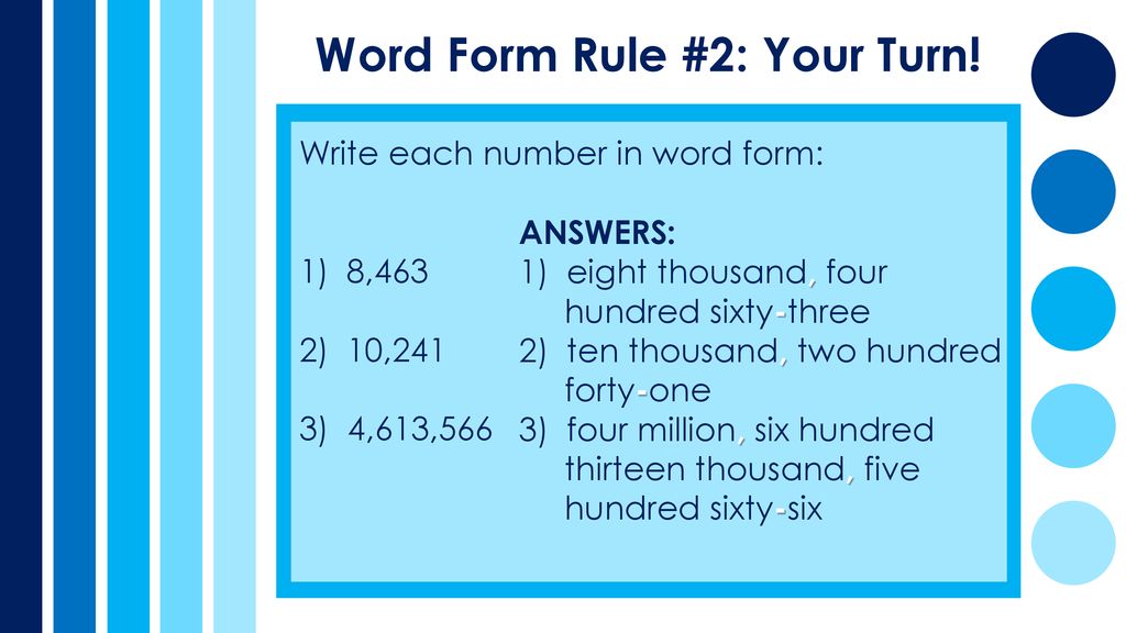 Word Form Rule #2: Your Turn!