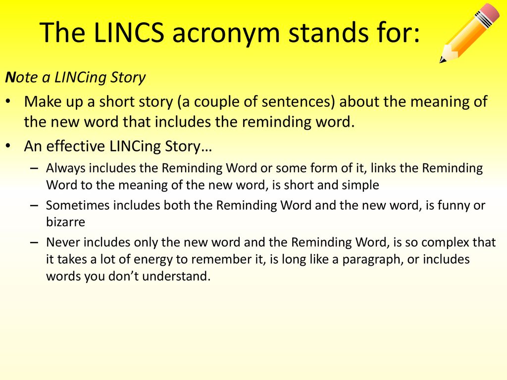 The LINCS acronym stands for: