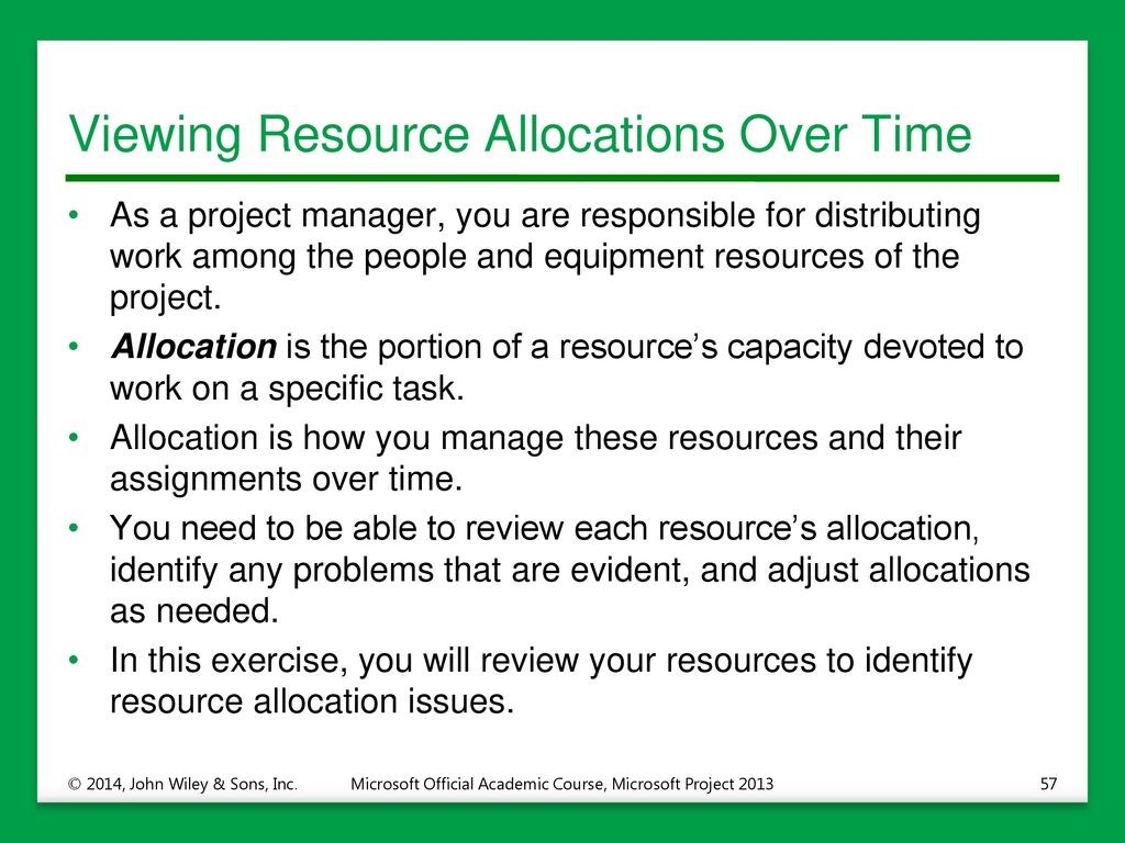 Viewing Resource Allocations Over Time