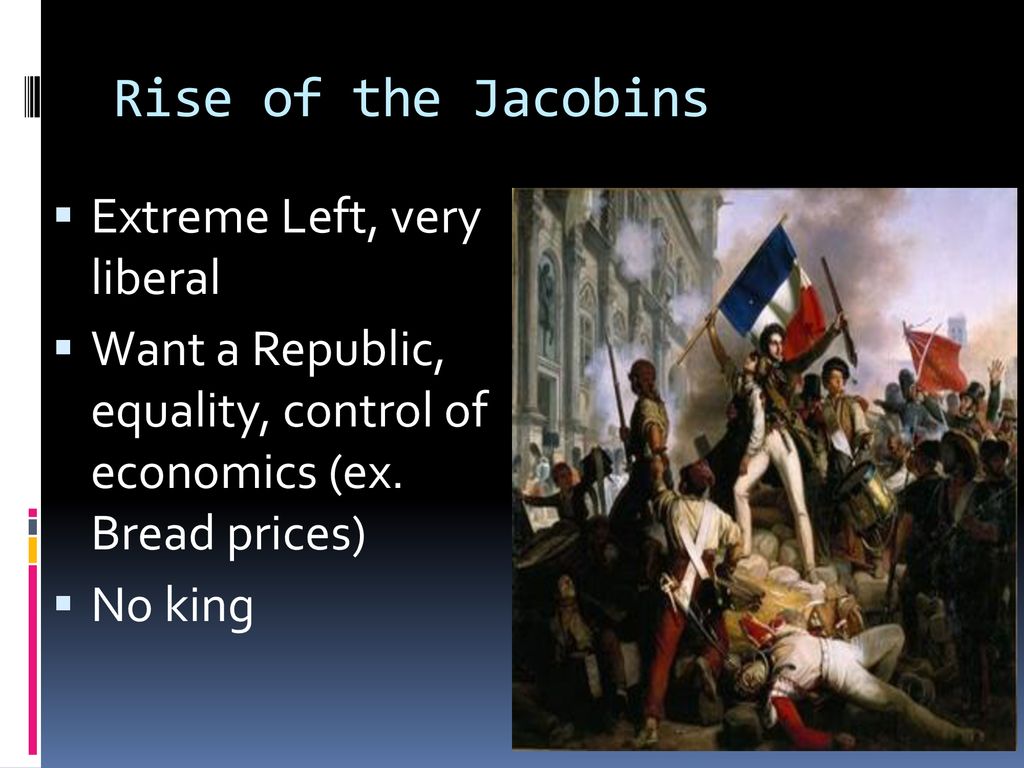 Rise of the Jacobins Extreme Left, very liberal