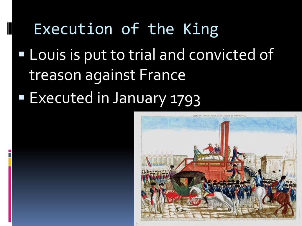 Execution of the King Louis is put to trial and convicted of treason against France.