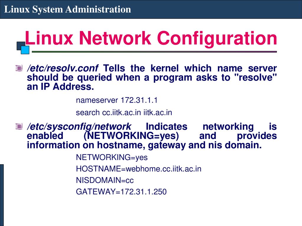 Linux Network Configuration - ppt download