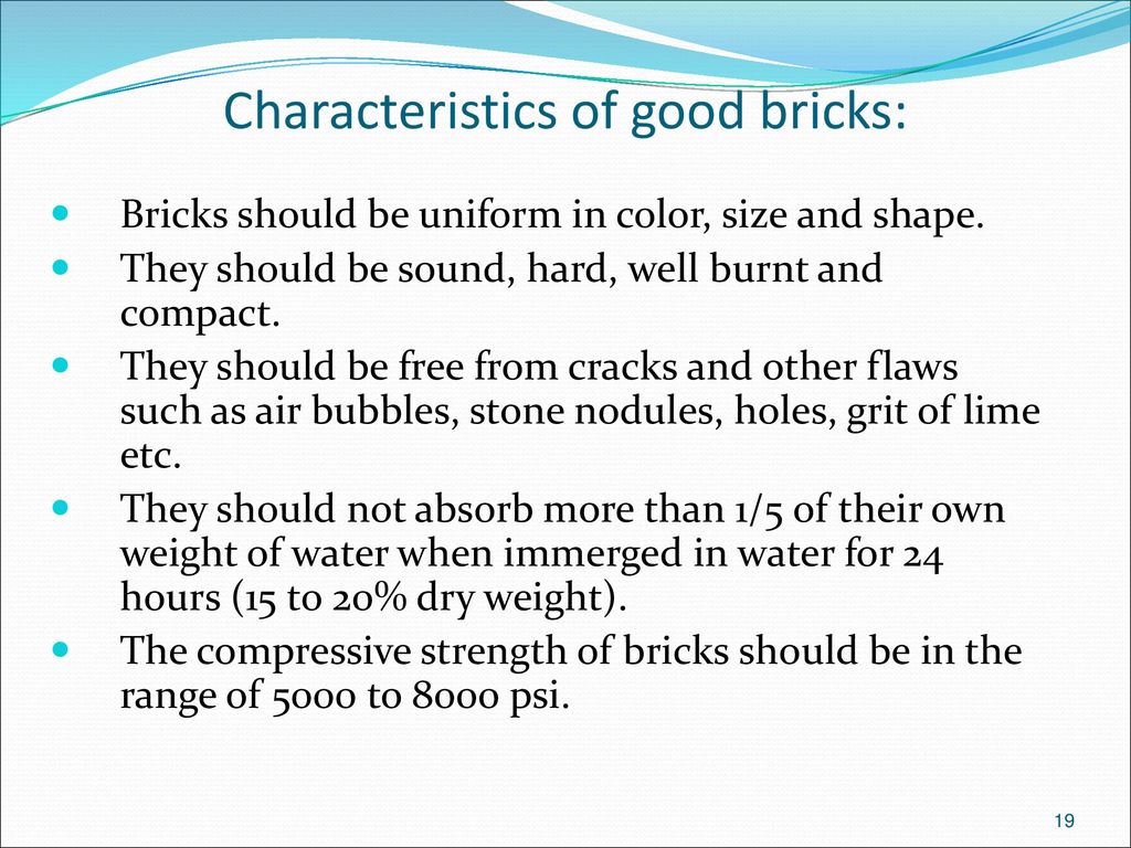 Characteristics of Good Bricks - Civil Engineering