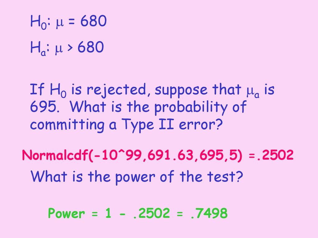 Power of a test. - ppt download