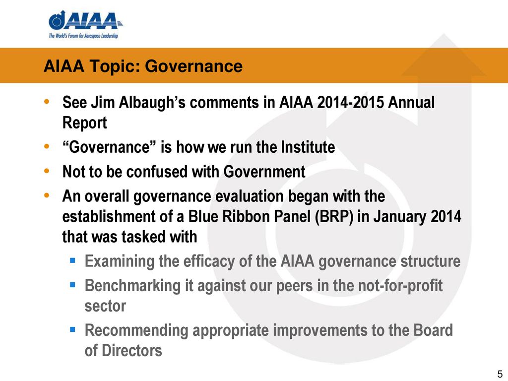 AIAA Topic: Governance