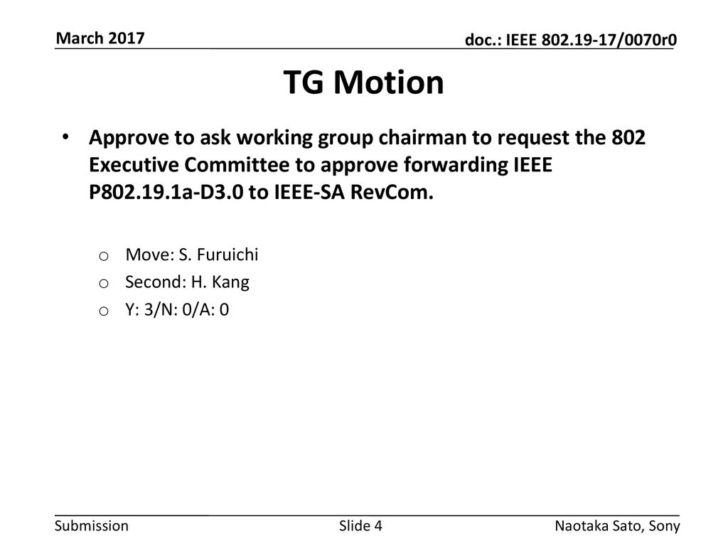 March 2017 TG Motion.
