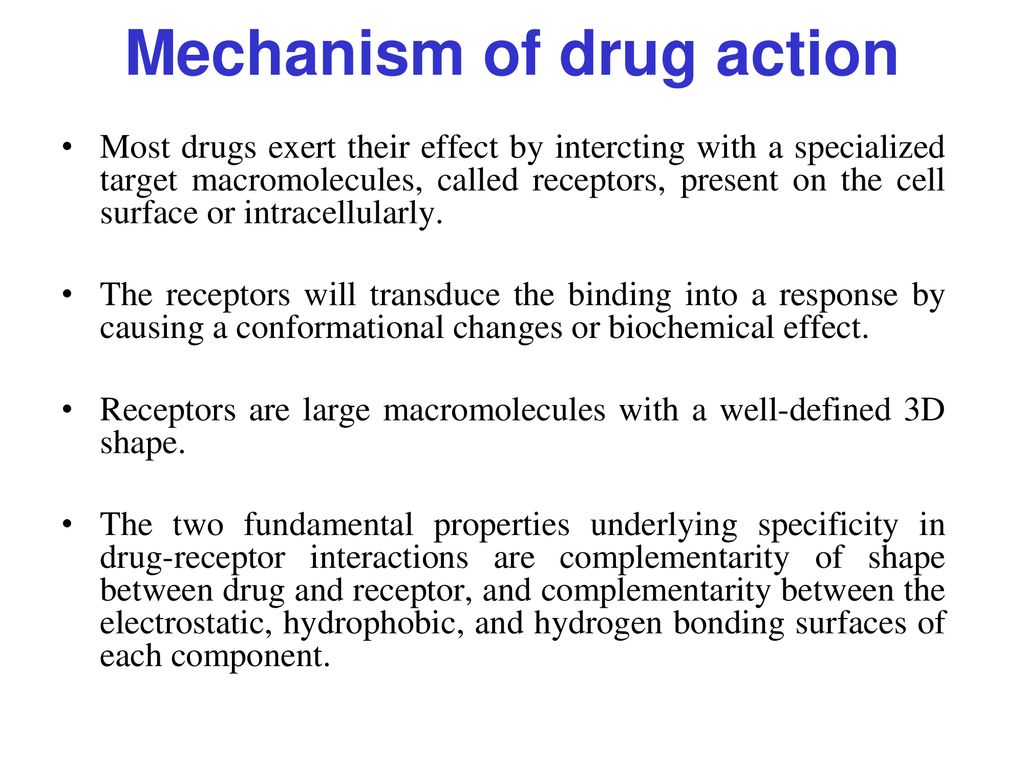 Introduction pharmacology is the study of the biochemical and