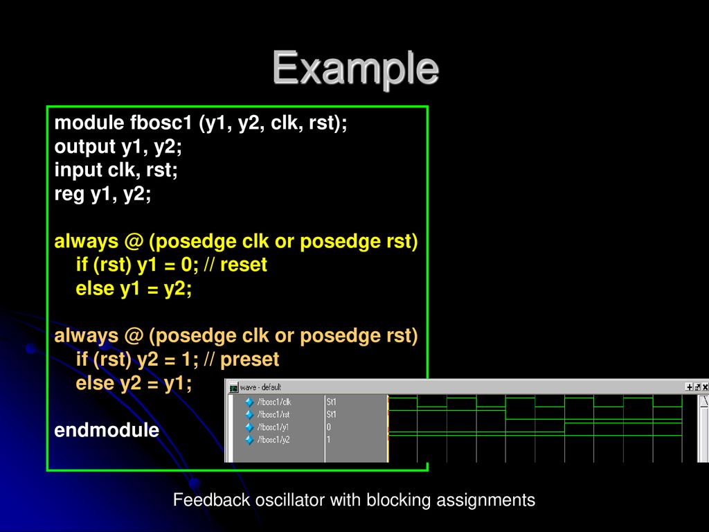 TODAY’S OUTLINE Procedural Assignments Verilog Coding Guidelines - ppt ...