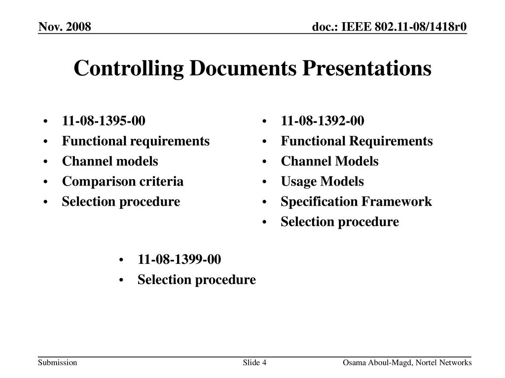 Controlling Documents Presentations