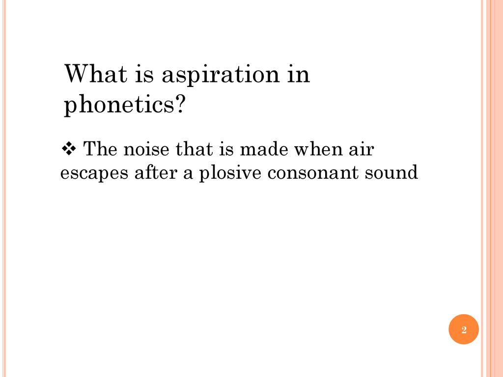 Aspirated Sounds in English - ppt download