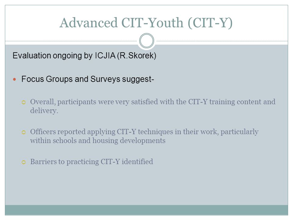 Advanced CIT-Youth (CIT-Y)