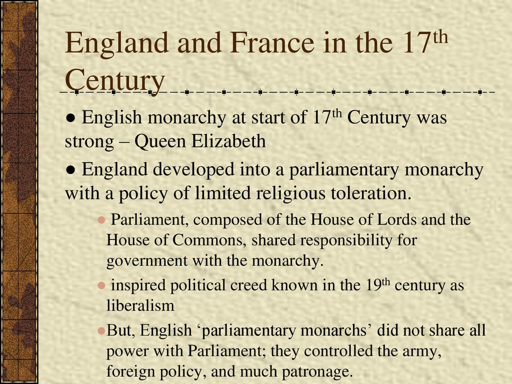 17th century england government